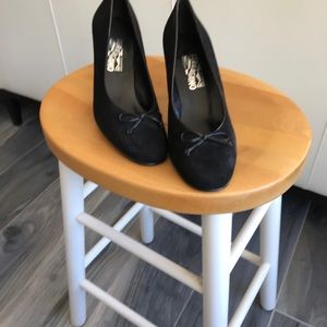 Ferragamo Black Suede Pumps